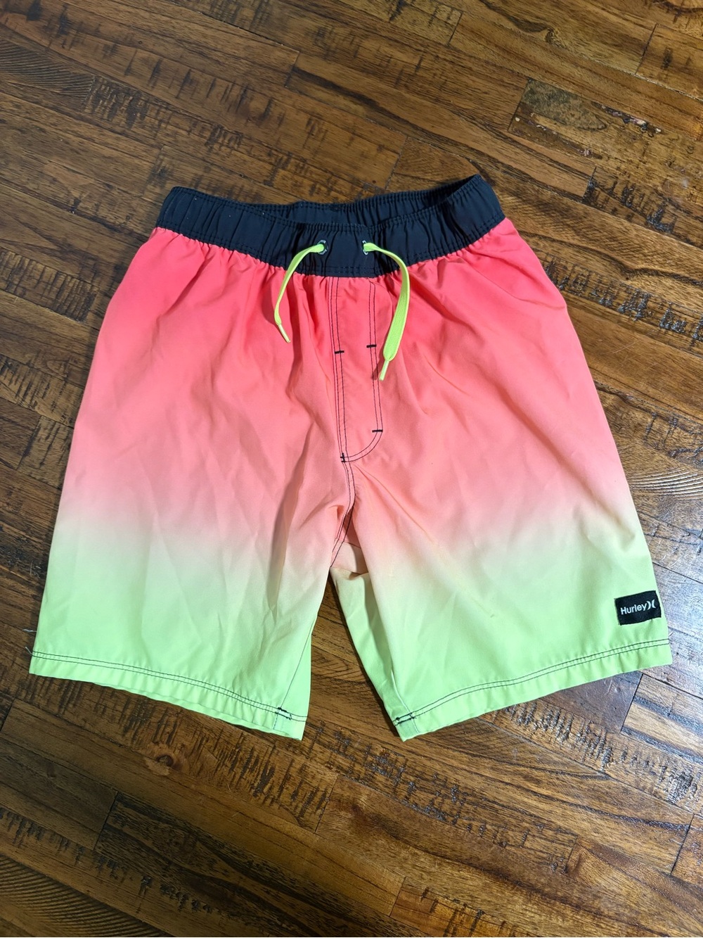 Hurley Kids Gradient Coral to Lime Swim Trunks